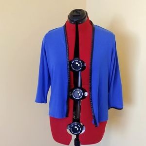 Blue and black cardigan